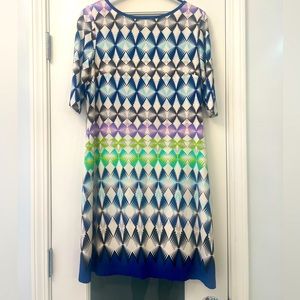 Eliza J Geometric print shift dress size 12